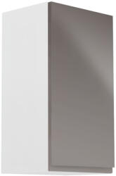 Tempo Felsőszekrény, Fehér/Szürke Extra Magasfényű, Jobbos, Aurora G40