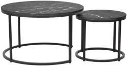 TEMPO KONDELA Dohányzóasztalok, 2 Db-Os Szett, Sötétszürke/Fekete, Cirko