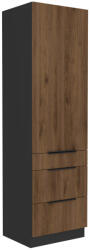 Tempo Magas Szekrény, Okapi Dió/Fekete, Menzo 60 DKS-210 3S1F