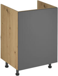 Tempo Mosogató Szekrény, Artisan Tölgy/Szürke Matt, Univerzális, Langen D60Z