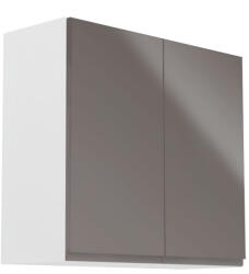 Tempo Felsőszekrény, Fehér/Szürke Extra Magasfényű, Aurora G80