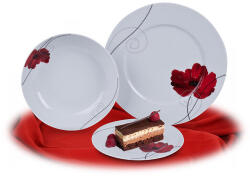  18 darabos Rotberg porcelán készlet, pipacs dekorral (1200PIP0)