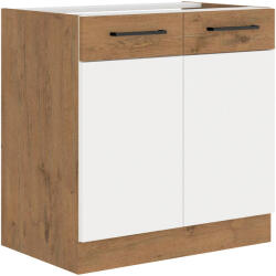 Tempo Mosogató Szekrény, Fehér Magasfényű Hg/ Lancelot Tölgy, Vega 80 Zl 2F BB