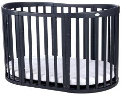  BabyComfort - Oválna Detská Postieľka 7v1 - Bukové Drevo