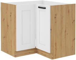 Tempo Alsó Szekrény Sarokba, Fehér/Artisan Tölgy, Lula 89x89 Nd 1F BB