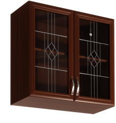 Tempo Felsőszekrény G80S Üveggel, Dió Milano, Sicilia