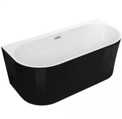 SPATIO Cada freestanding semirotunda Spatio Sola acril 160x75 cm, negru lucios (CPC-00365) - bagno