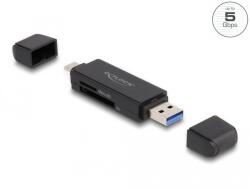 Delock SuperSpeed USB 5 Gbps kártyaolvasó USB Type-C / A-típusú SD és Micro SD memóriakártyákhoz