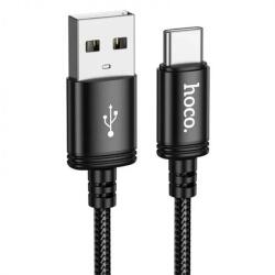 hoco. X91 cablu de date (USB - Type-C, 3A, încărcător rapid, 300cm, șiret) BLACK X91_USB_TYPEC_B (X91_USB_TYPEC_B)