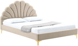 TEMPO KONDELA Ágy Ágyráccsal, 160x200, Bézs Velvet Szövet, Isadora