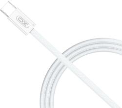 XO NB-Q260A USB-C-USB-C adatkábel (Fehér) - 1 m, 60W, fonott kivitel