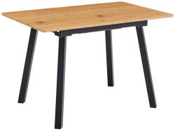 TEMPO KONDELA Kerekihúzható ÉtKerekezőasztal, 120-160x80 cm, Tölgy/FeKerekete, Diran