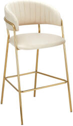 Tempo Design Bárszék, Bézs Velvet Szövet/Gold Króm Arany, Dasmin Typ 2
