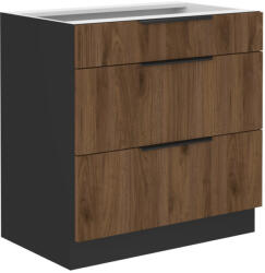 Tempo Alsó Szekrény, Okapi Dió/Fekete, Menzo 80 D 3S BB