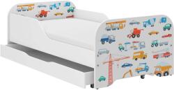 Wooden Toys MIKI gyerekágy 140x70cm matraccal és ágyneműtartóval - Járgányok