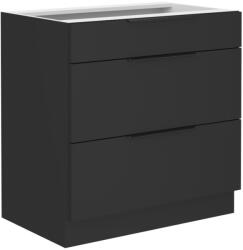 Tempo Alsó Szekrény, Fekete, Siber 80 D 3S BB