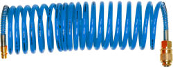 EXTOL furtun de aer spiralat pentru compresor; 8m, 15 Bar, diametru interior: 8mm, PU, cu cuplaj rapid 1/4