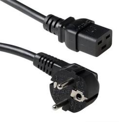 ACT Powercord conector de rețea Schuko CEE 7/7 masculin (unghiular) - C19 IEC 60320 3m Negru (AK5186)