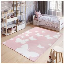  Gyerek Szőnyeg - Pillangós Pasztell Rózsaszín - 160x230 cm