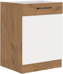 Tempo Alsó Szekrény, Lancelot Tölgy/ Fehér Extra Magas Fényű HG, Vega D60 1F BB