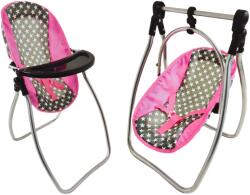 LEAN TOYS Alice Baba Etetőszék Hintaszék Star Szürke És Rózsaszínű