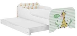  MIKI gyermekágy matraccal 160x80cm és ágyneműtartóval belül 140x70cm-es matraccal - zsiráf