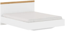 TEMPO KONDELA Franciaágy, 160x200, Fehér/Wotan Tölgy, Vilgo