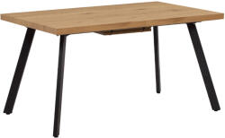 TEMPO KONDELA ÉtKerekezőasztal, ÖsszecsuKerekható, Tölgy/Fém, 140-180x80 cm, AKerekaiKereko