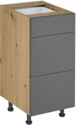 Tempo Alsó Szekrény, Artisan Tölgy/Szürke Matt, Langen D40S3 P