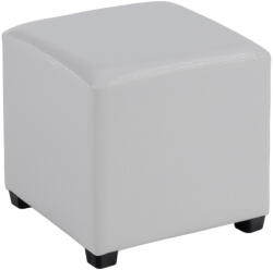 TEMPO KONDELA Puff, Fehér Textilbőr, Niki New