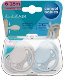 Canpol babies Canpol babies, Nude, suzeta din silicon, simetrica, albastru, 6-18 luni, 2 buc