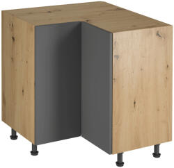 Tempo Sarok Alsó Szekrény, Artisan Tölgy/Szürke Matt, Langen D90N