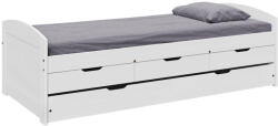 TEMPO KONDELA Ágy Kihúzható Pótággyal, Fehér, Tömörfa, 90x200, Marinella New - fizz