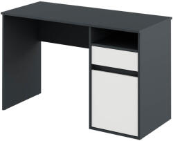TEMPO KONDELA PC Asztal, Grafit/Fehér, Bili New - fizz