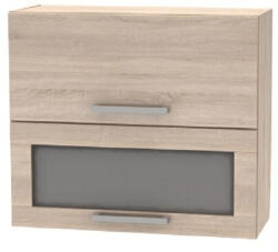 Tempo Billenő Felsőszekrény Üveggel 2DV, Tölgy Sonoma, Nova Plus NOPL-016-OH