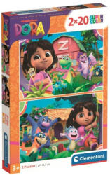 Clementoni 24827 Super Color puzzle - Dóra, a felfedező (2x20 db) (24827)