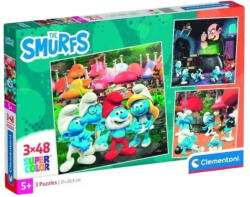 Clementoni 25792 Super Color puzzle - Hupikék Törpikék (3x48 db) (25792)