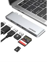 UGREEN Dokkoló állomás 6 az 1-ben, 4K×2K@30Hz, USB 3.0 HUB, HDMI, USB-C, USB-A, 5Gbps, szürke (80856)