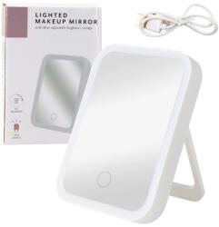 LED Megvilágítású Tükör, 3 Világítási Mód, 90°-os Dőlésszög, Fehér- 24872