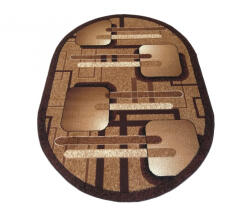 My carpet company kft My Carpet Company Bcf Alfa 16 Ovális Barna 80x150 cm Szőnyeg