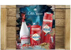 Old Spice Treasure Chest Ajándékcsomag: Deep Sea Deo Stift és Tusfürdő, Captain Arcszesz ajándék fadobozban
