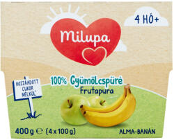Milupa Frutapura alma-banán gyümölcspüré 4 hó+ (4x100 g)