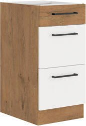 Tempo Alsó Szekrény, Lancelot Tölgy/ Fehér Extra Magas Fényű HG, Vega D40 3S BB