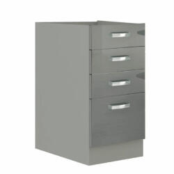 Tempo Alsó Szekrény, Szürke/Szürke Extra Magasfényű, Prado 40 D 4S