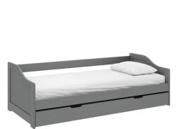 TEMPO KONDELA Ágy Kihúzható Pótággyal, Szürke, Tömörfa, 90x200, Laura New