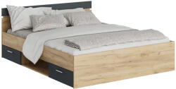 TEMPO KONDELA Ágykeret, 160x200, Artisan Tölgy/Grafit, Michigan New
