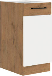 Tempo Alsó Szekrény, Lancelot Tölgy/ Fehér Extra Magas Fényű HG, Vega D40 1F BB