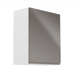 Tempo Felsőszekrény, Fehér/Szürke Extra Magasfényű, Jobbos, Aurora G601F