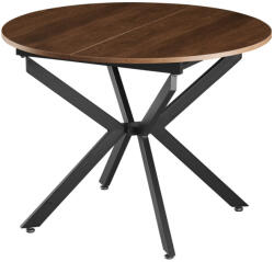 TEMPO KONDELA Kerekihúzható ÉtKerekezőasztal, Sötét Tölgy/FeKerekete, 100x100-140x75 cm, Abero Typ 1