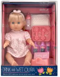 Dolls World Baba, Olivia, 38 cm, fésülhető, iszik-pisil Ajánlott 3-10 éves korig lányoknak (10641)